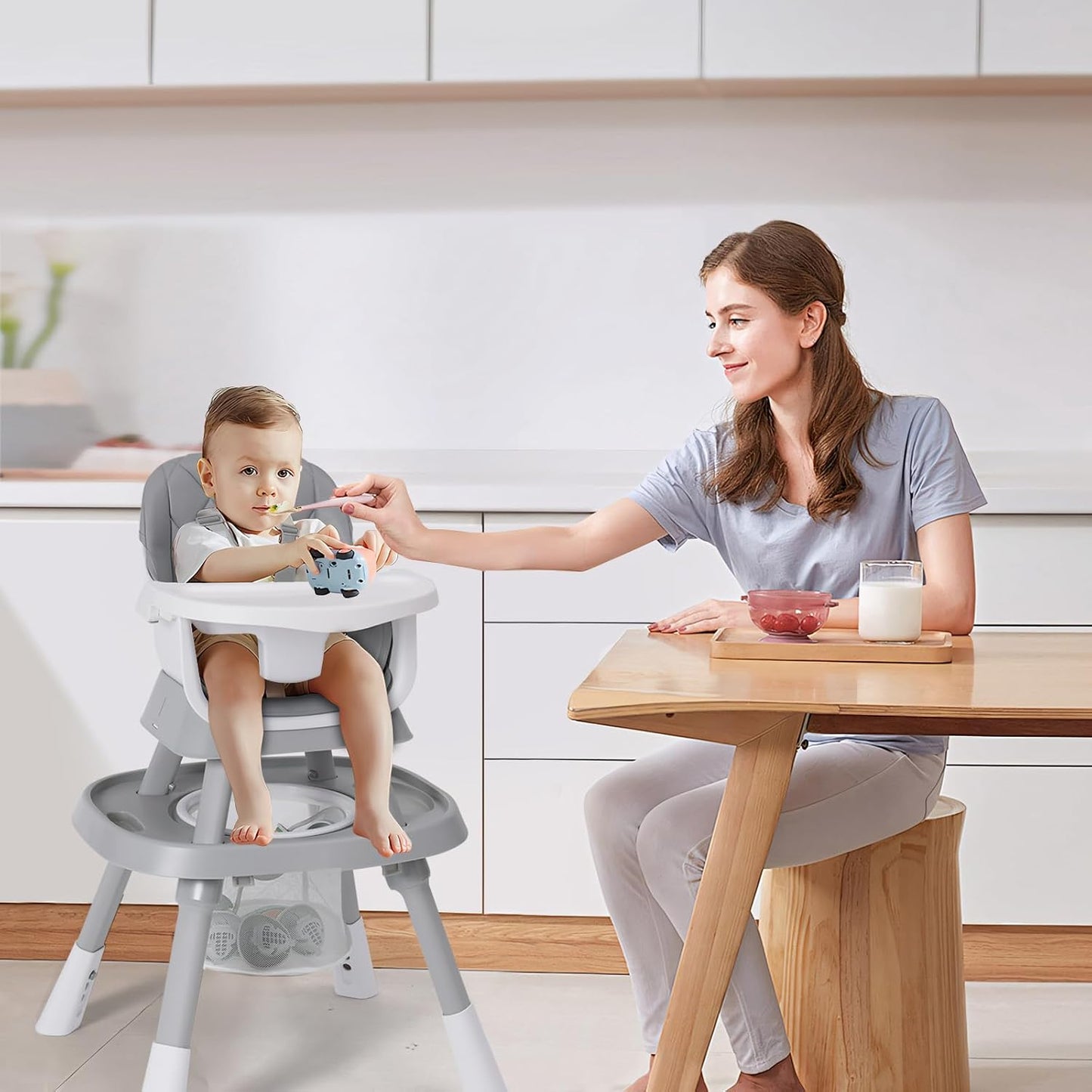 Babyliebe Silla alta para bebé 15 en 1, silla alta convertible para...
