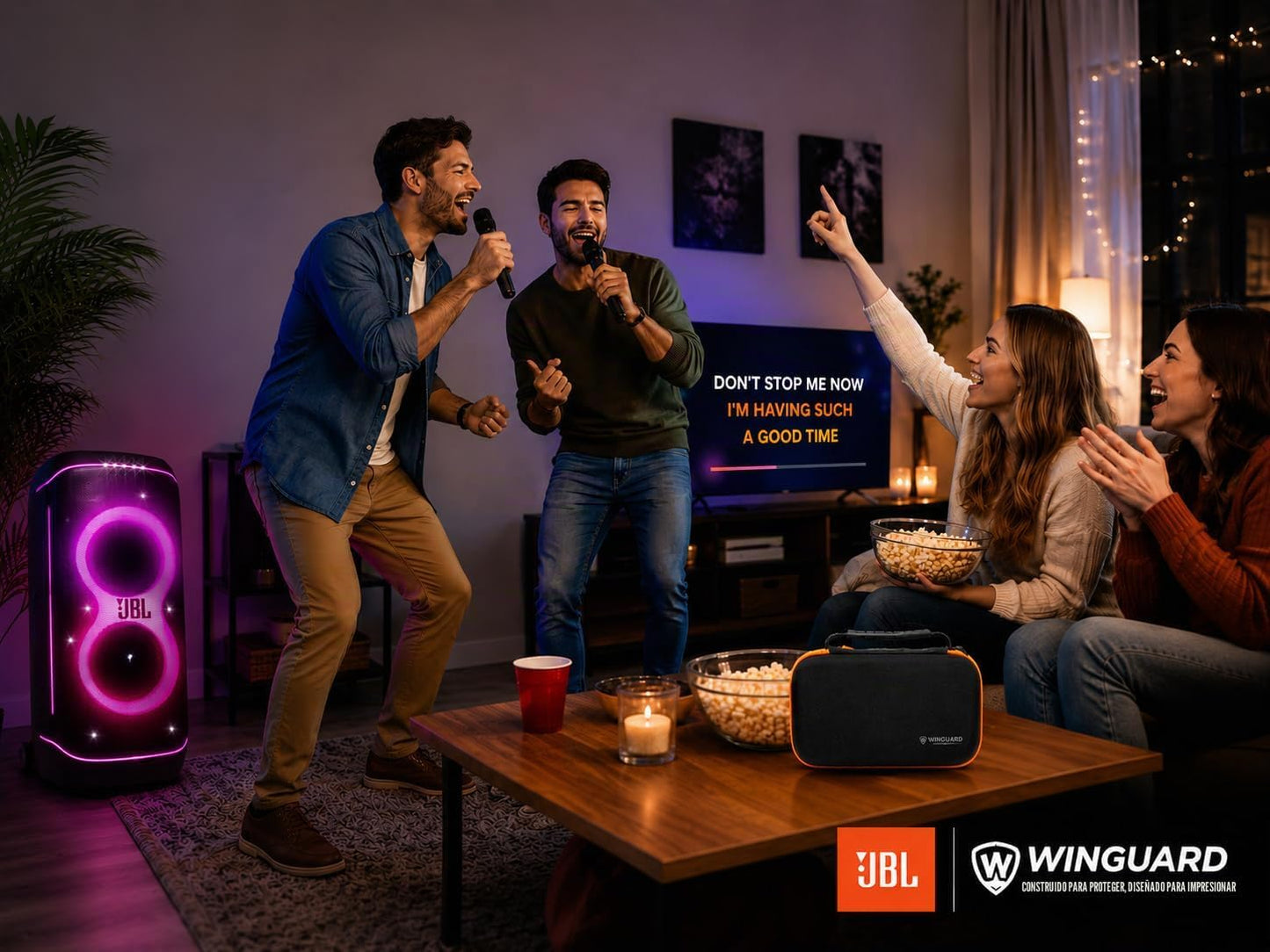 JBL Sistema inalámbrico de dos micrófonos con receptor de doble can...