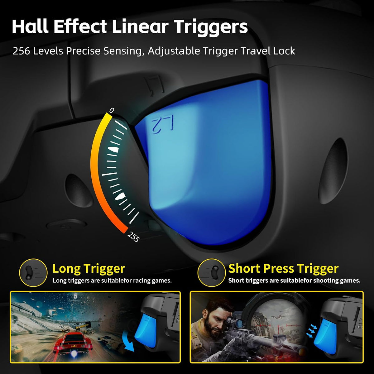Controlador inalámbrico PS5 Efecto Hall Joystick antideriva Gamepad...