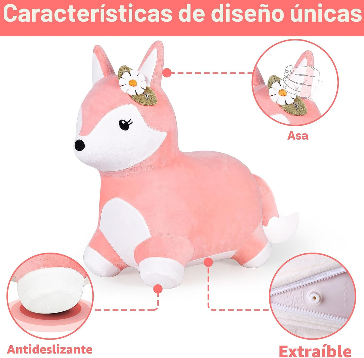 iPlay, iLearn Bouncy Pals Caballo Saltarín Zorro, Juguete Inflable...