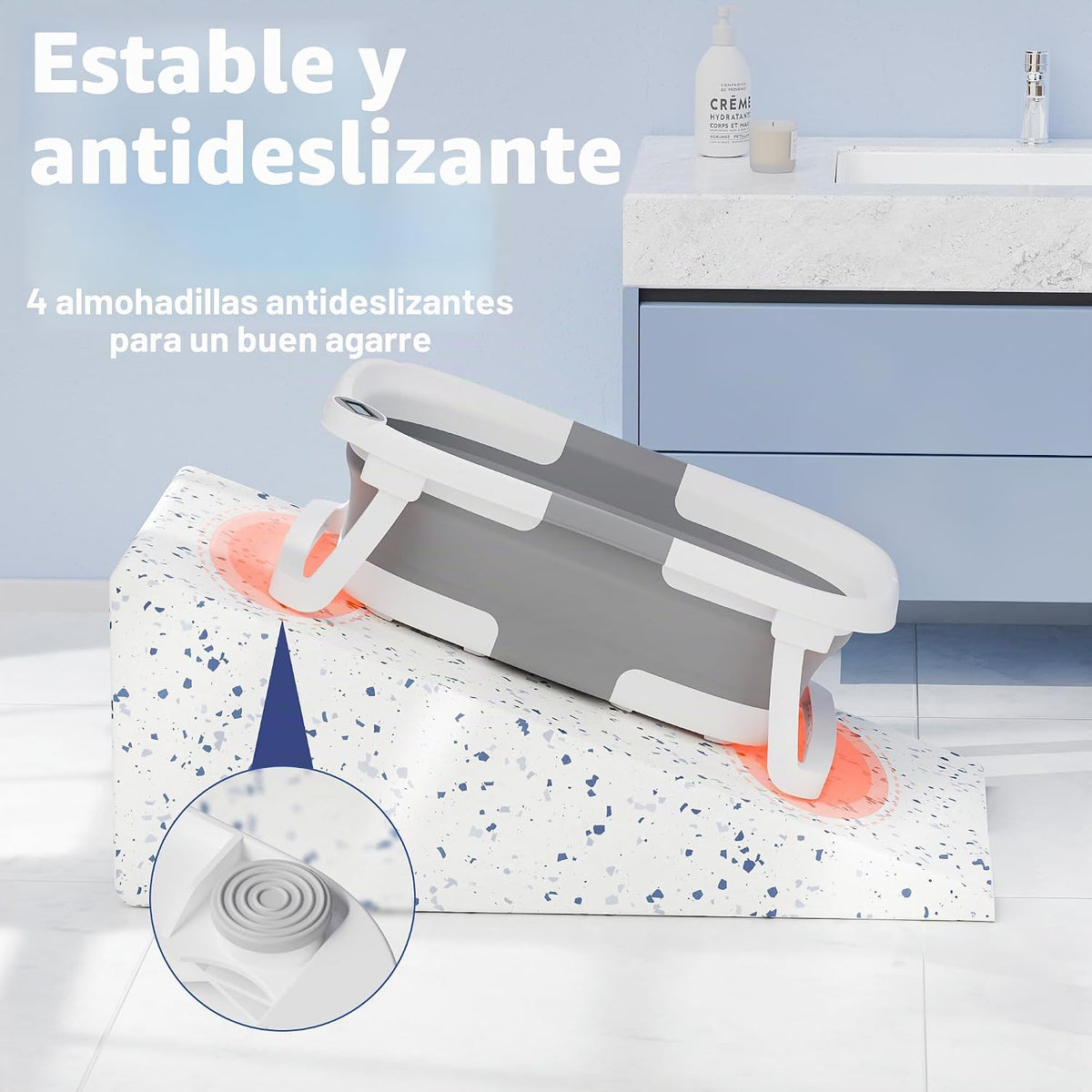 iBabyMax Bañera plegable para recién nacidos a niños pequeños, bañe...