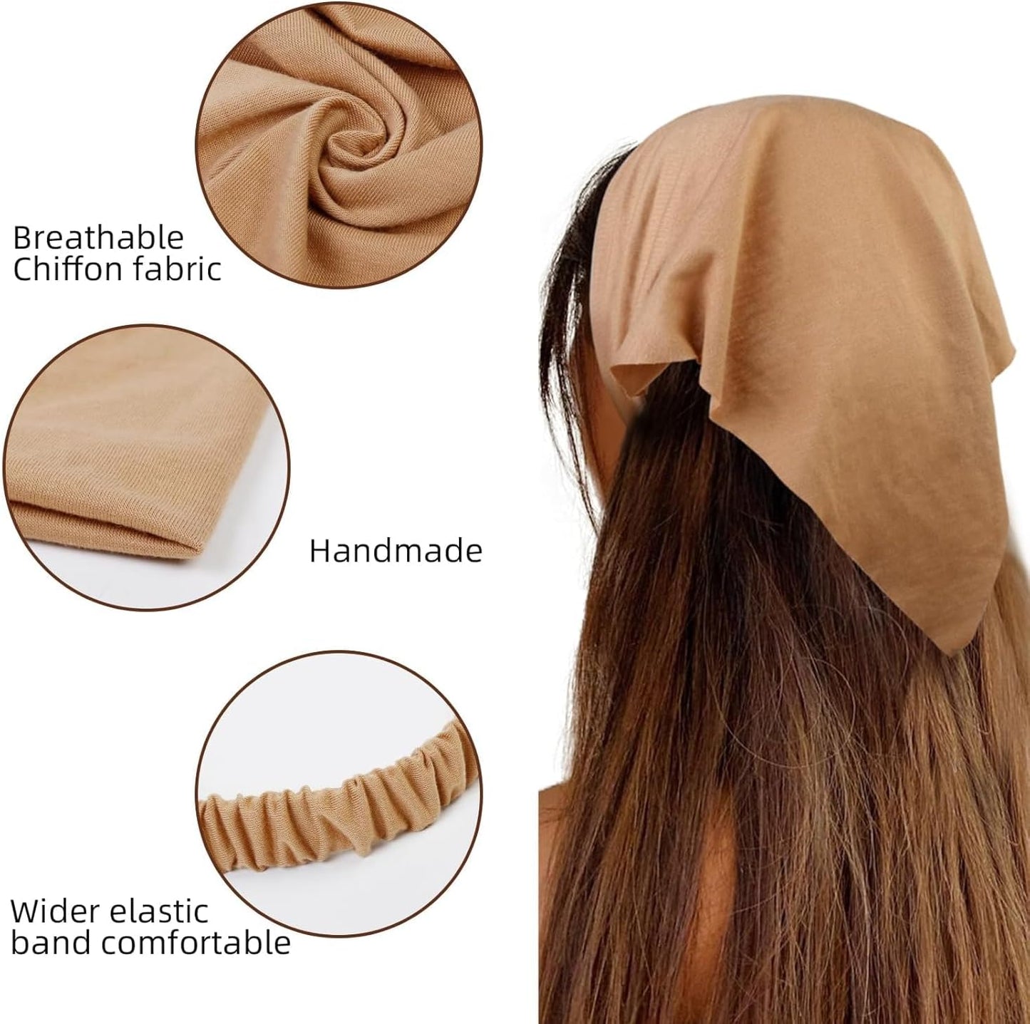 WOVOWOVO 8 unidades de diademas y bufandas para el cabello para muj...