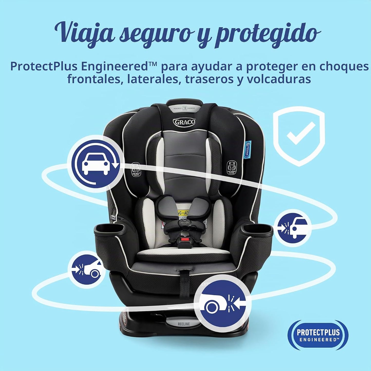 Asiento de coche convertible para bebé Graco Extend2Fit, orientació...