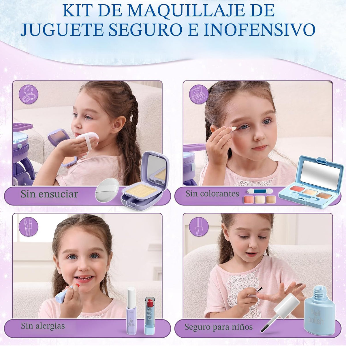 Lehoo Castle Tocador para Niñas Pequeñas con Set de Maquillaje, Toc...