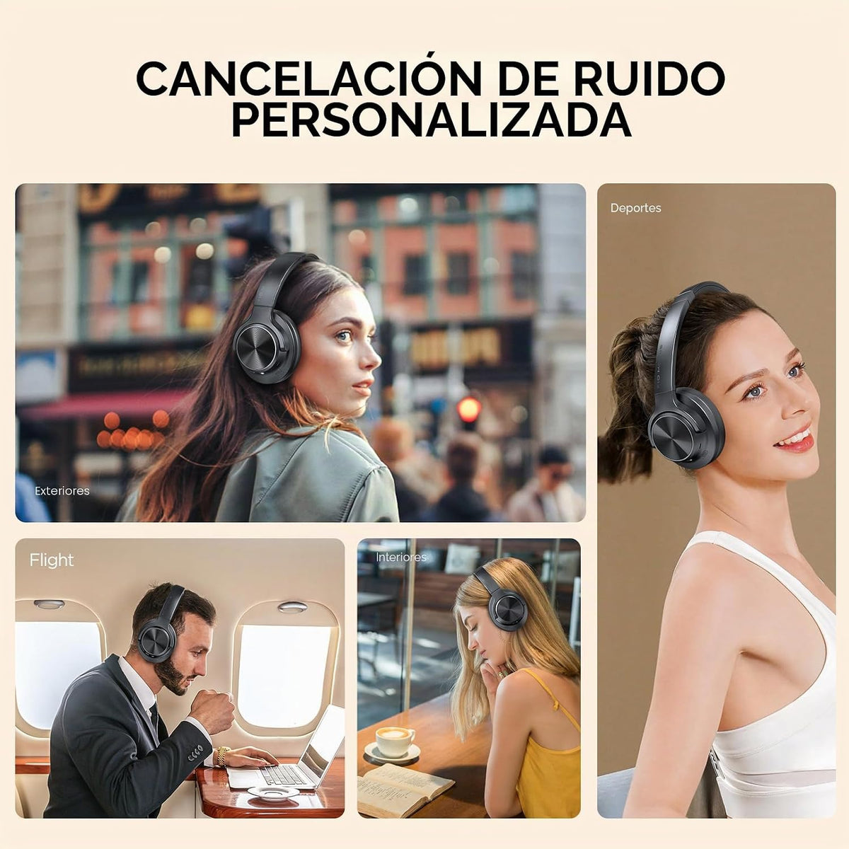 FIO MOTUS - Auriculares con cancelación de ruido: auriculares inalá...