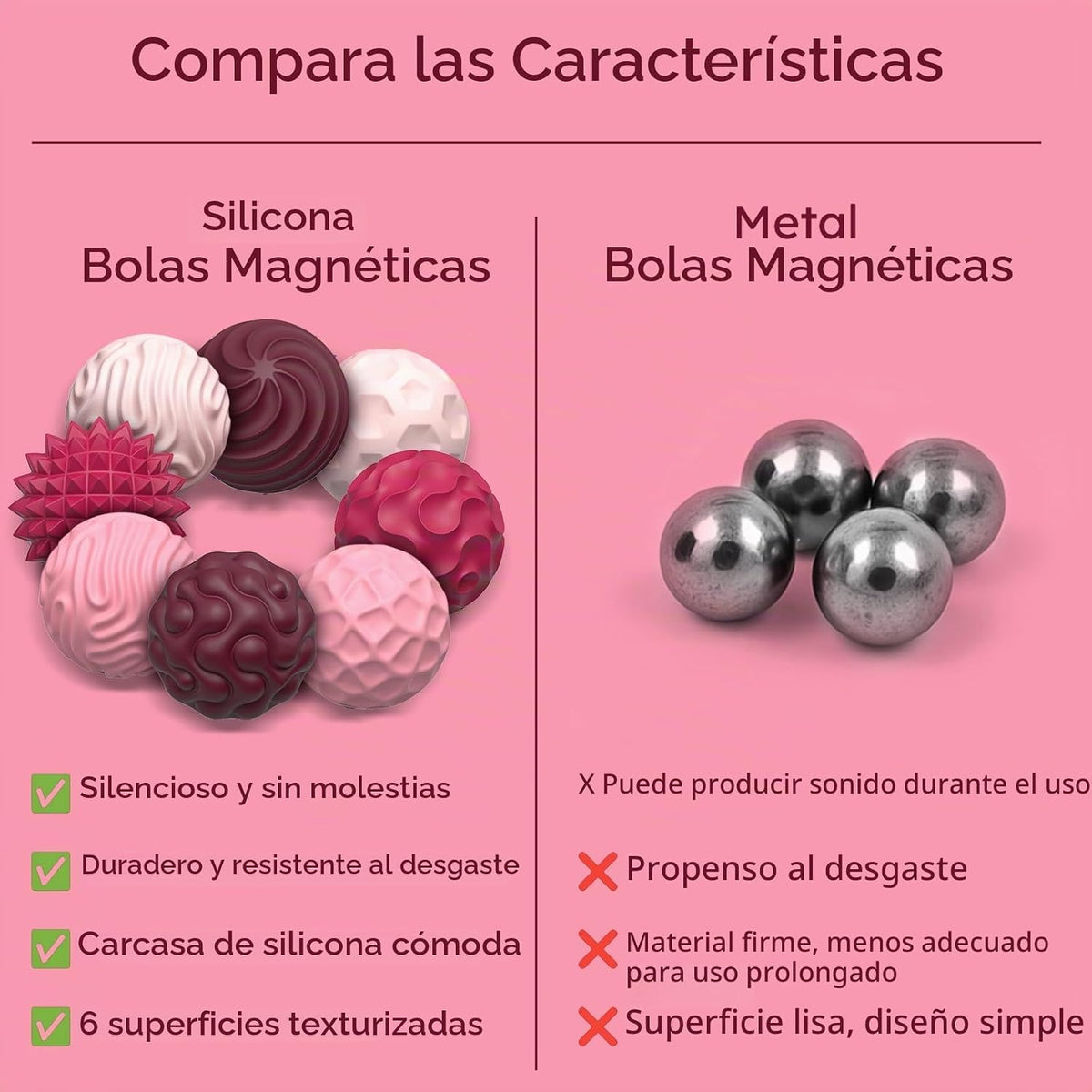 Bolas magnéticas de silicona, juguetes antiestrés para adultos y ad...