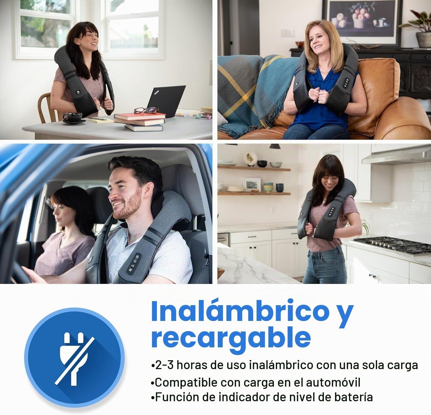 Etekcity Masajeador de cuello inalámbrico elegible por la FSA con c...