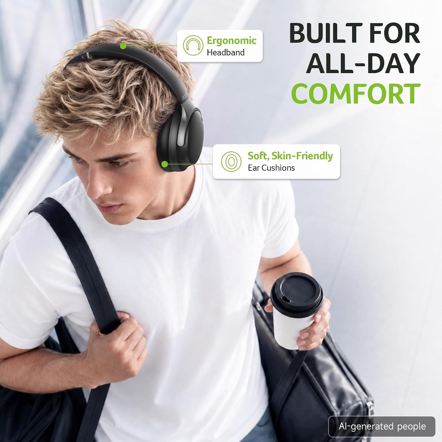Acer Auriculares con cancelación activa de ruido,Bluetooth inalámbr...