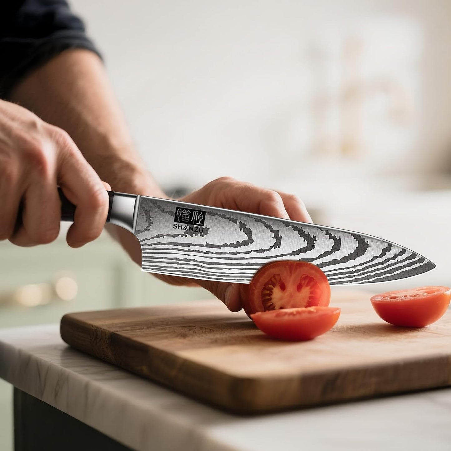 SHAN ZU - Juego de cuchillos de chef japoneses, 5 piezas, acero ino...