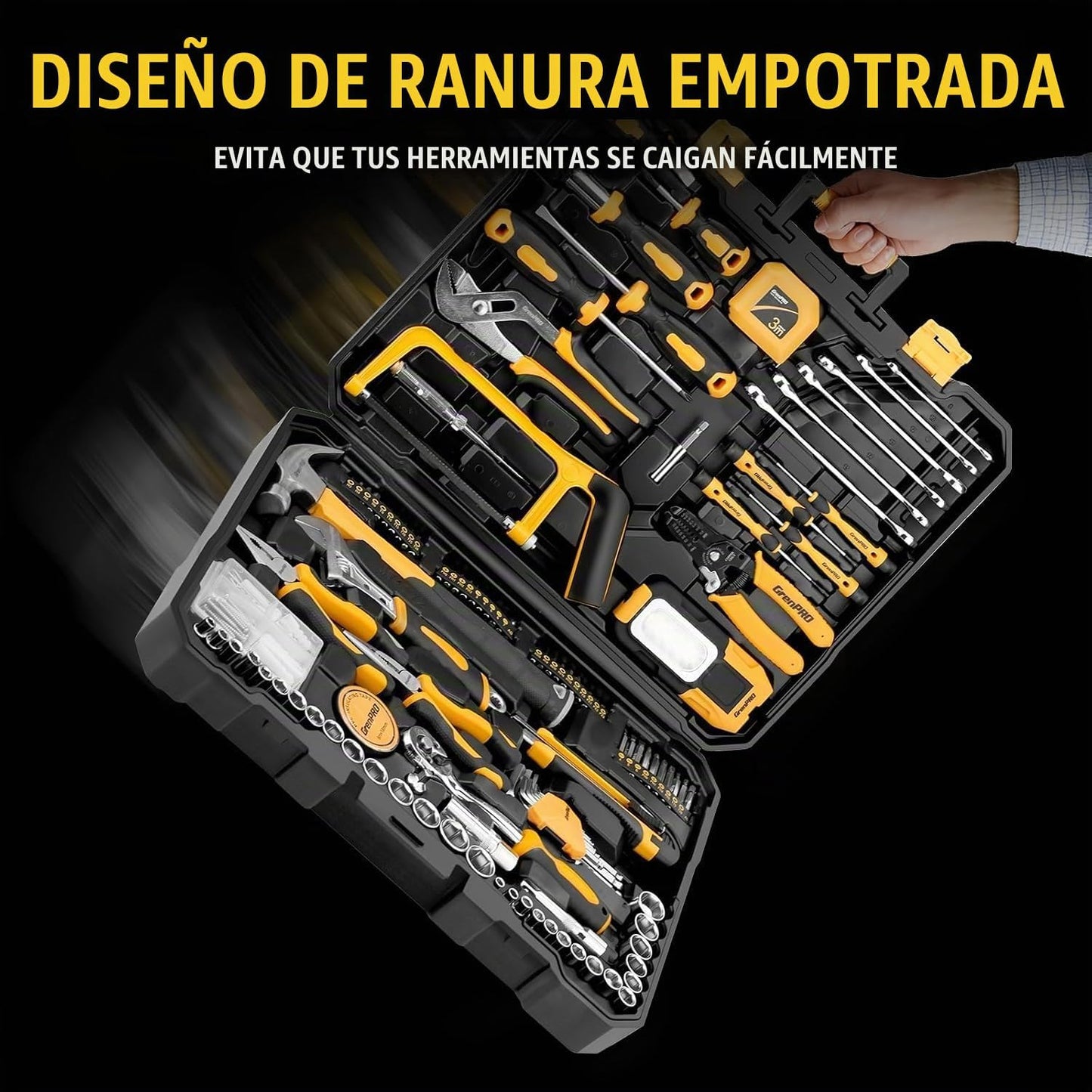 GRENPRO - Kit de herramientas de 218 piezas para el hogar, caja de...