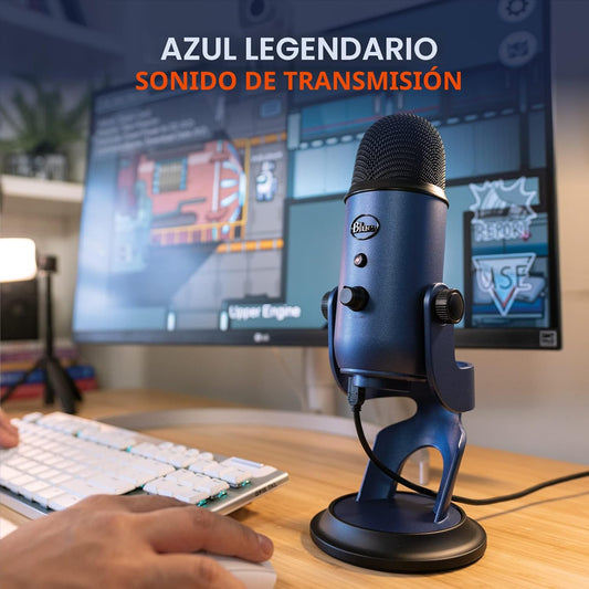 Logitech Creators Blue Yeti - Micrófono USB para juegos, transmisió...