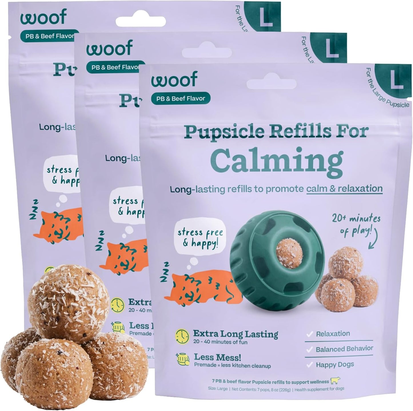 WOOF Pupsicle - Paletas de repuesto para calmar, recambios de larga...