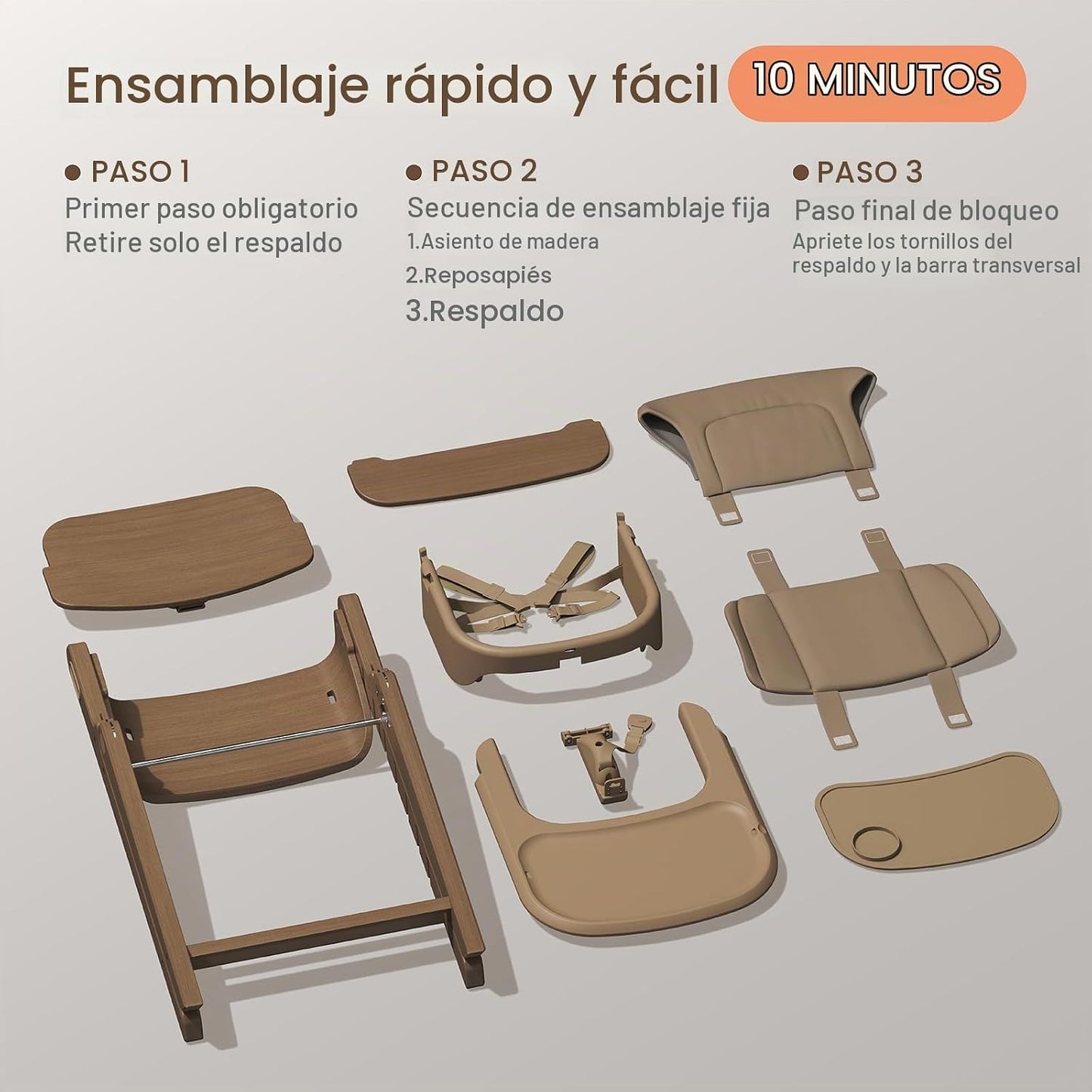 Mamazing GrowPod Pro - Silla alta de madera para bebés de 6 meses a...