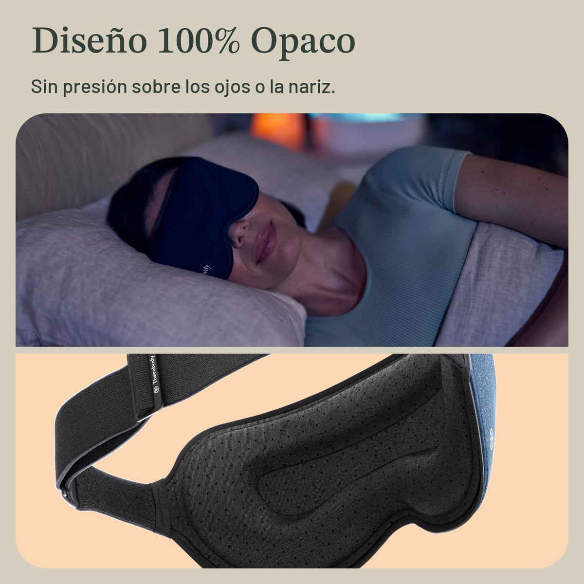 TheraGun Therabody - Máscara para dormir ultra cómoda, 100% opaca p...