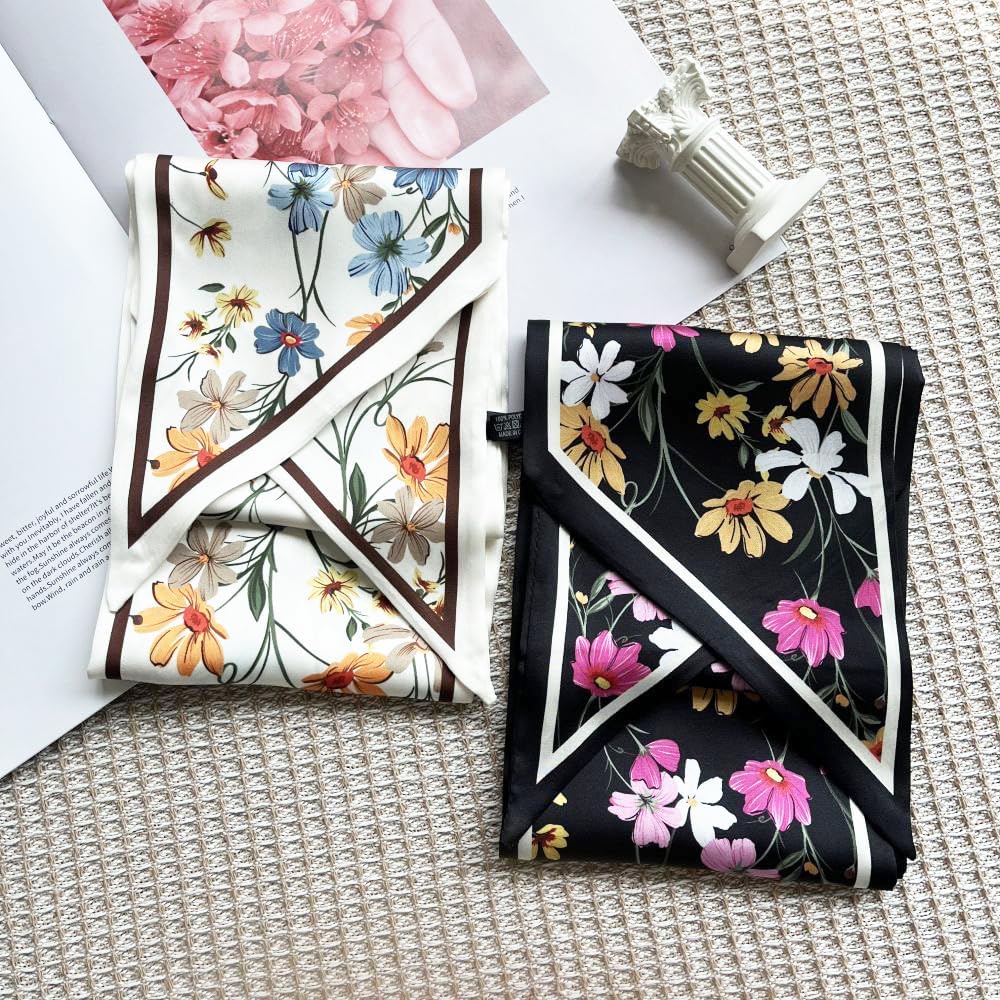 Pañuelo de seda para la cabeza, turbante de moda para mujeres, corb...