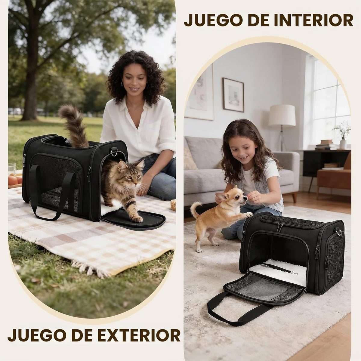 Zedkeys Transportador de gatos suave, transportador para perros peq...