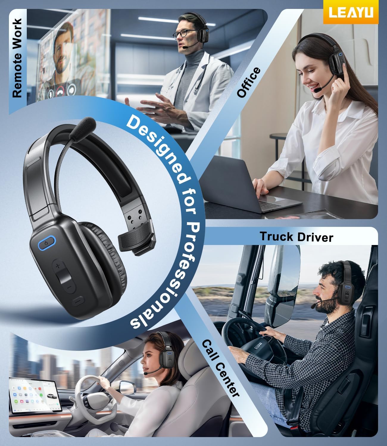 Auriculares Bluetooth Trucker, micrófono con cancelación de ruido A...