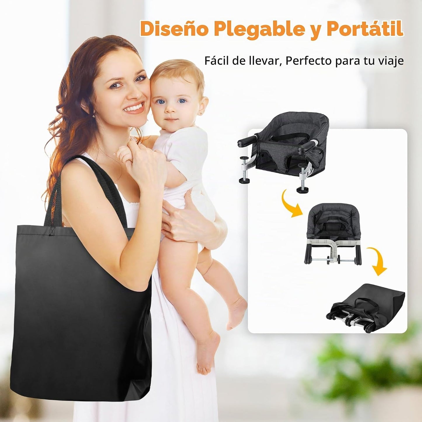 Toogel Gancho para Silla Alta: Silla Alta Portátil y Plegable para...