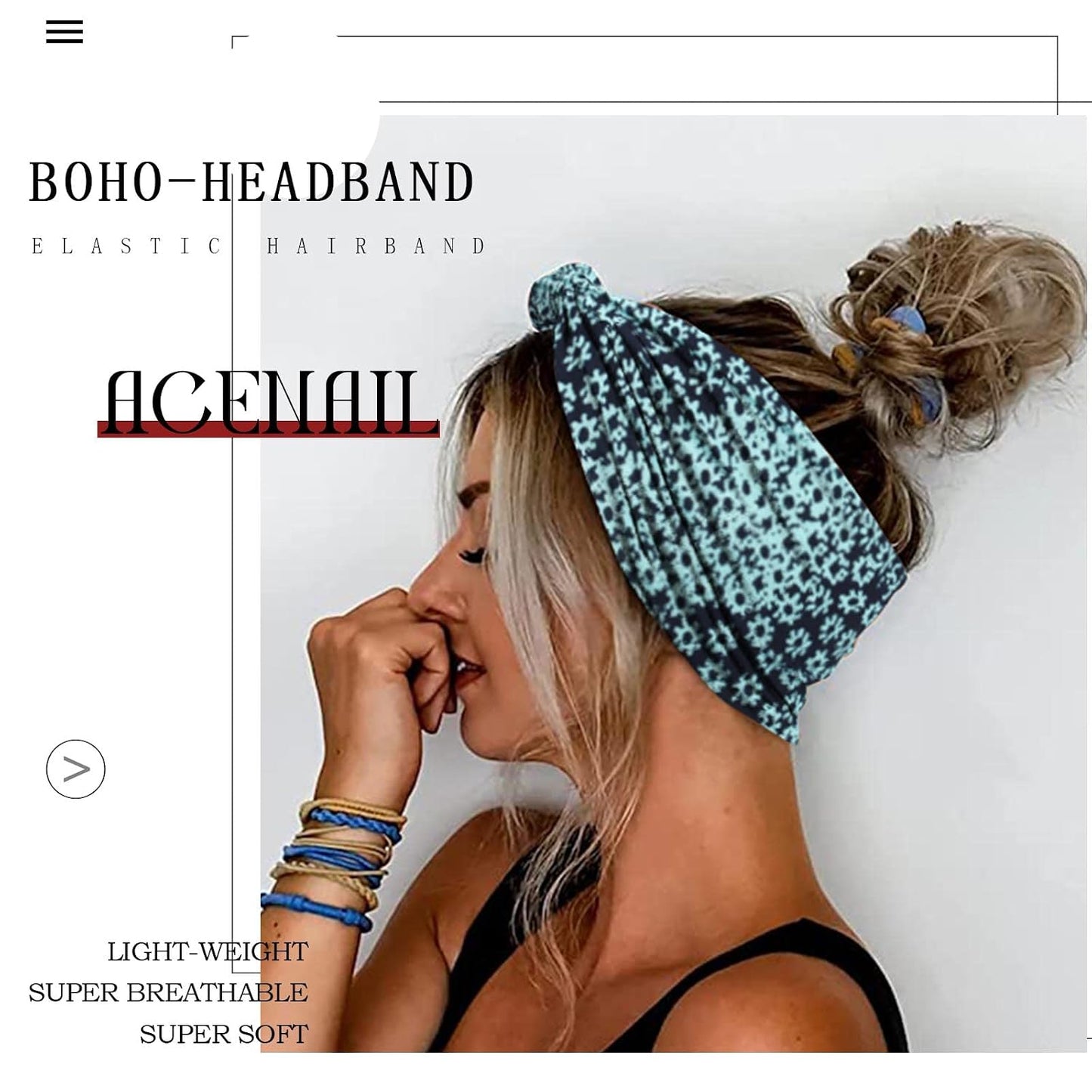 Acenail Diademas Anchas Anudadas Turbante Diadema Elástica Antidesl...