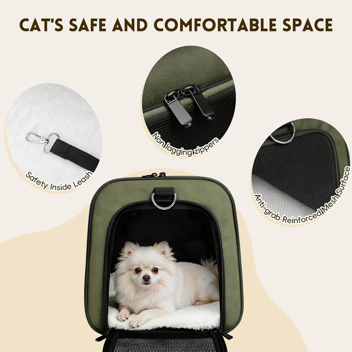 Zedkeys Transportador suave para gatos y perros pequeños y gatos gr...