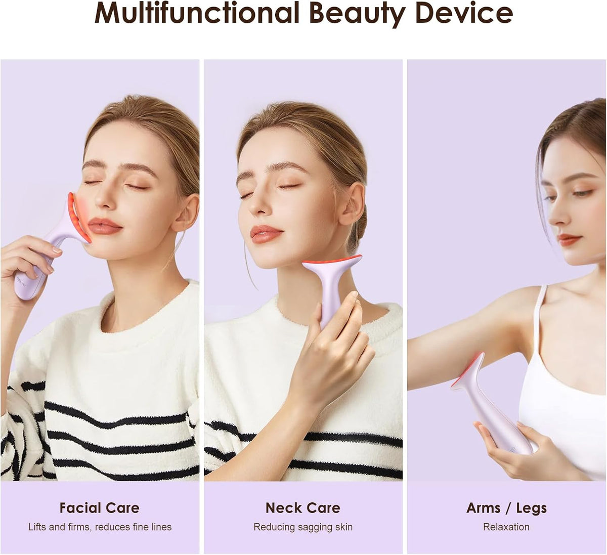 RNAIX Masajeador facial térmico para cuello con vibración, terapia...