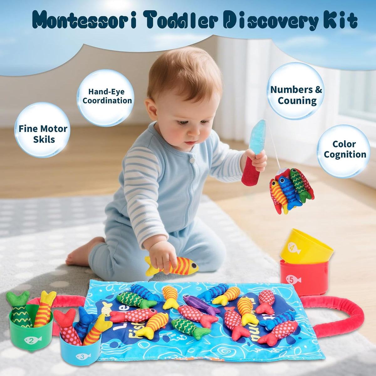 Juguete sensorial Montessori para bebé de 6 a 18 meses, juguete de...