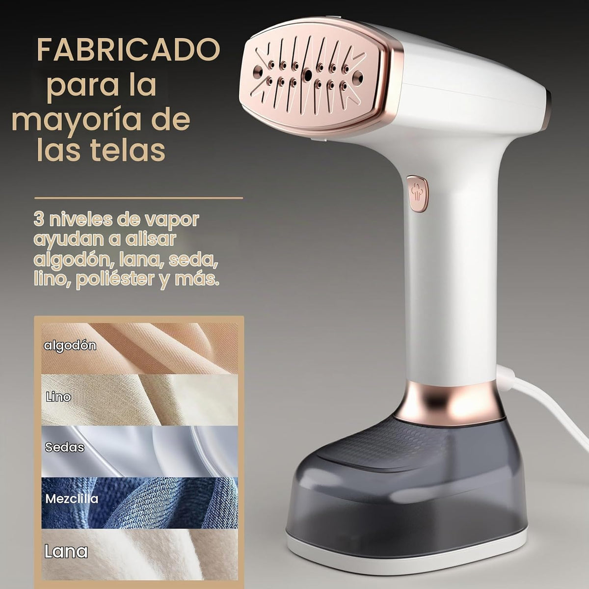 Vaporizador para ropa, 4 modos con pantalla LCD, tanque grande de 1...