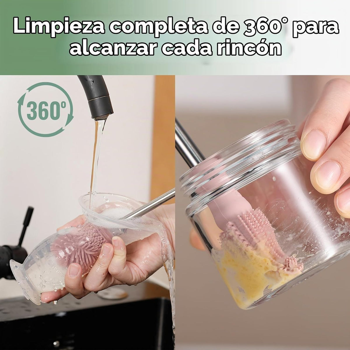 haakaa Cepillo de limpieza de silicona para botellas, cerdas de sil...