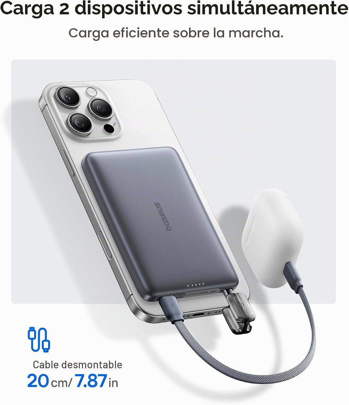 Baseus Picogo Qi2 - Cargador portátil Magsafe de 15 W, cargador por...