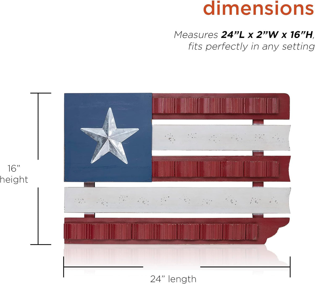 Alpine Corporation IAR160 - Arte de pared de bandera americana de m...