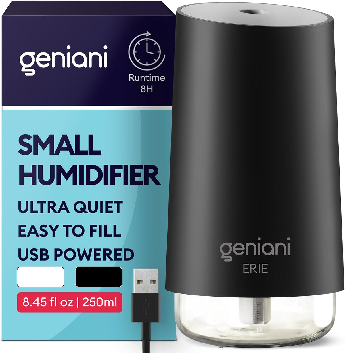 GENIANI Humidificador portátil pequeño de niebla fría, alimentado p...