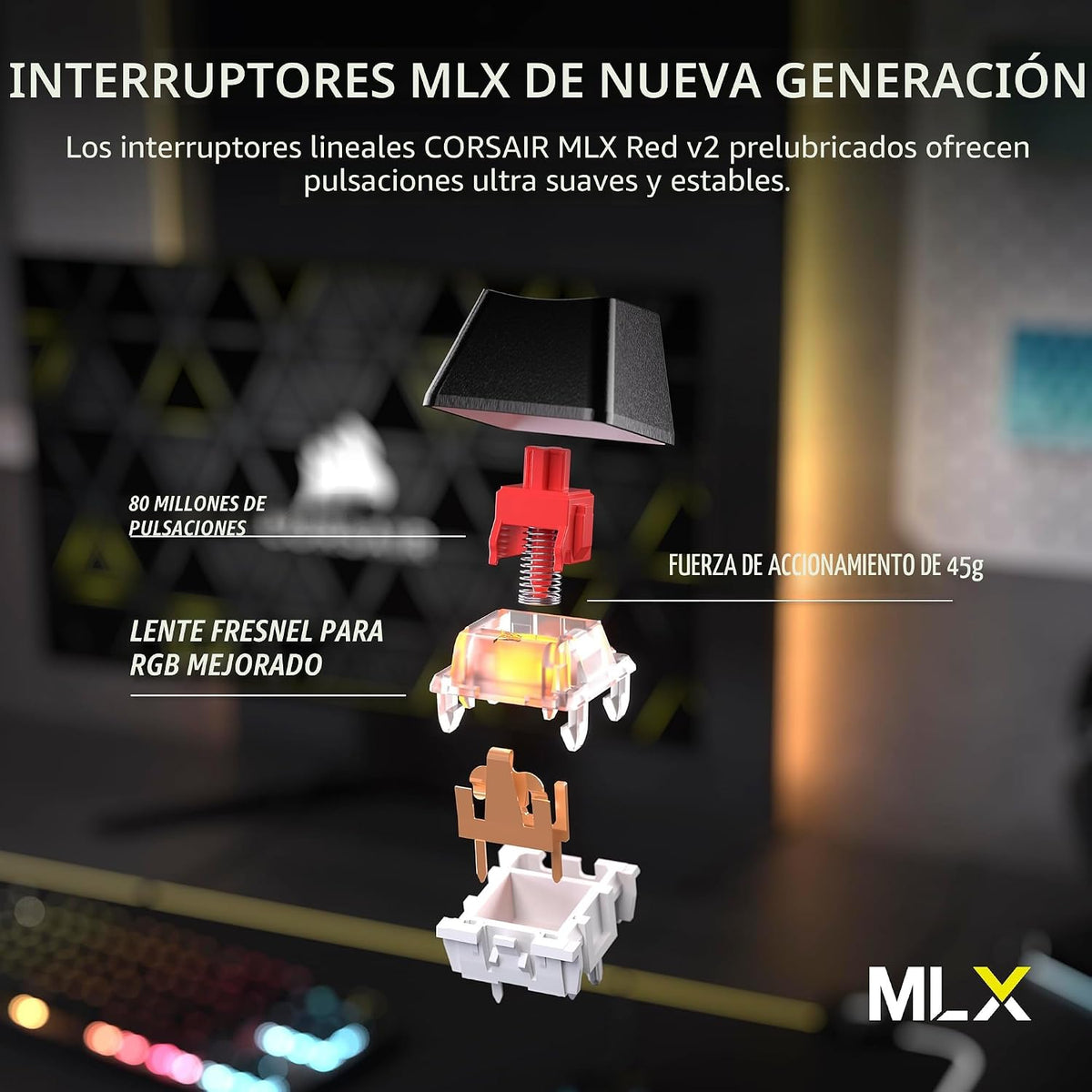 Corsair K70 CORE TKL Teclado Mecánico Inalámbrico RGB Tenkeyless pa...