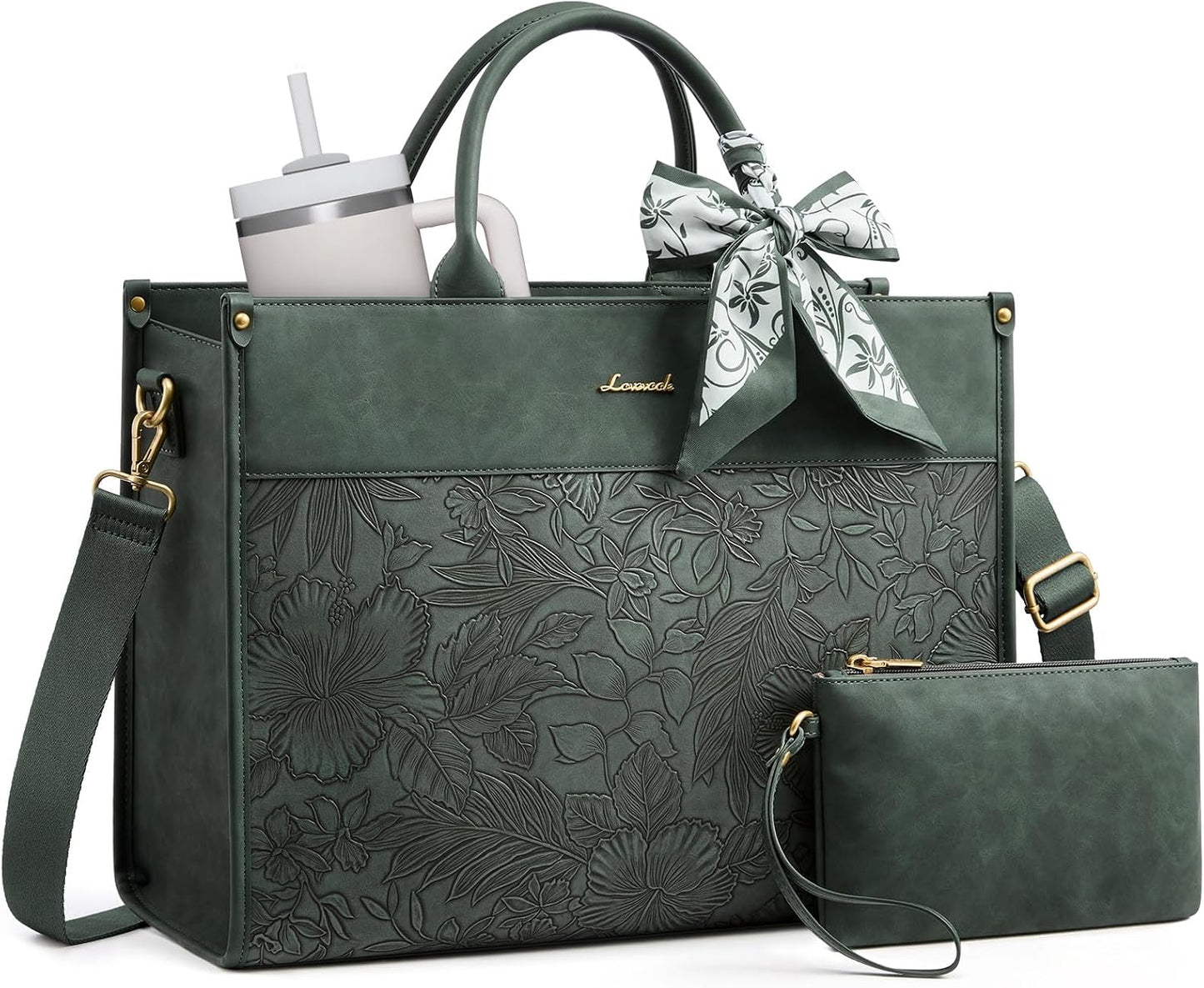 LOVEVOOK Bolsa de mano para laptop para mujer, bolsa de trabajo vin...