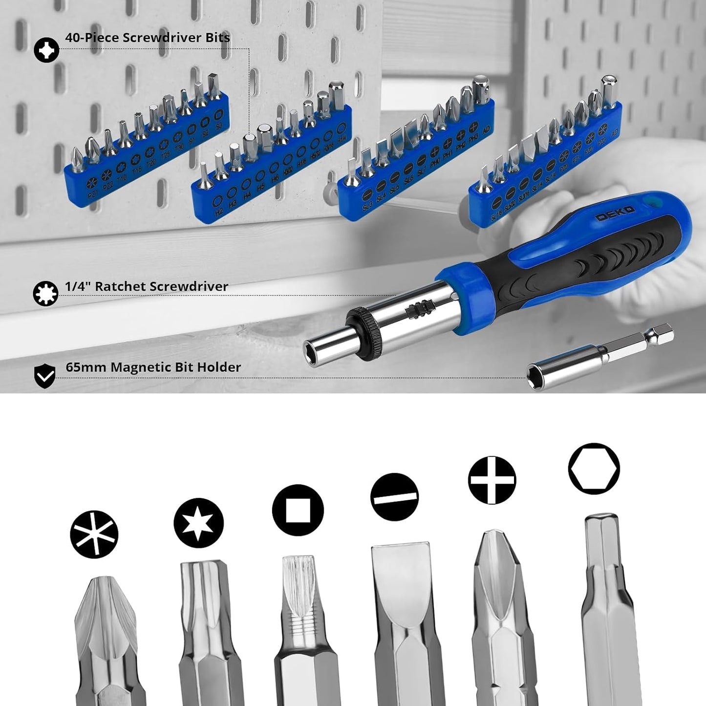 DEKOPRO Juego de herramientas: Kit de herramientas para el hogar de...