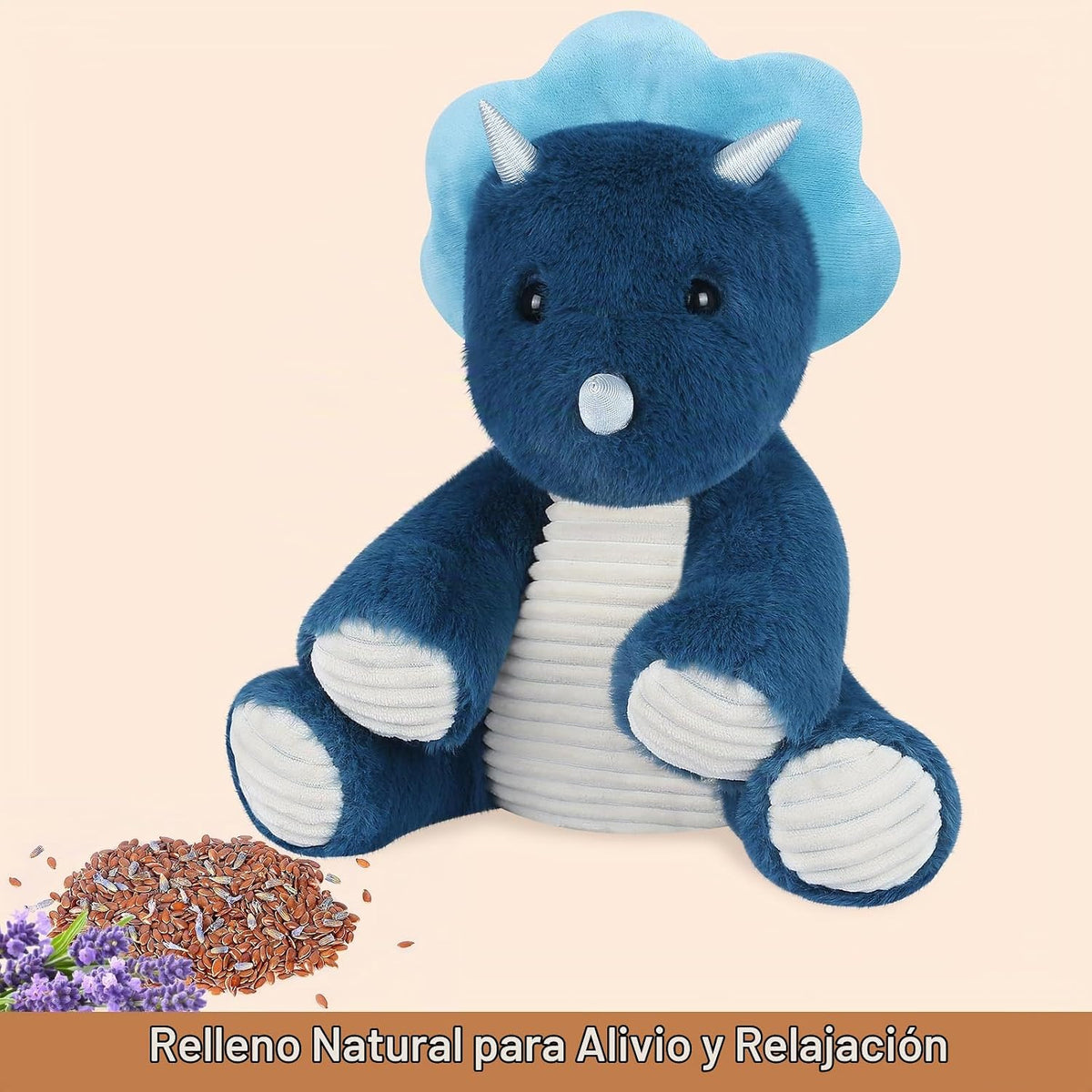 SuzziPals Animales de peluche de dinosaurio, almohadilla térmica de...