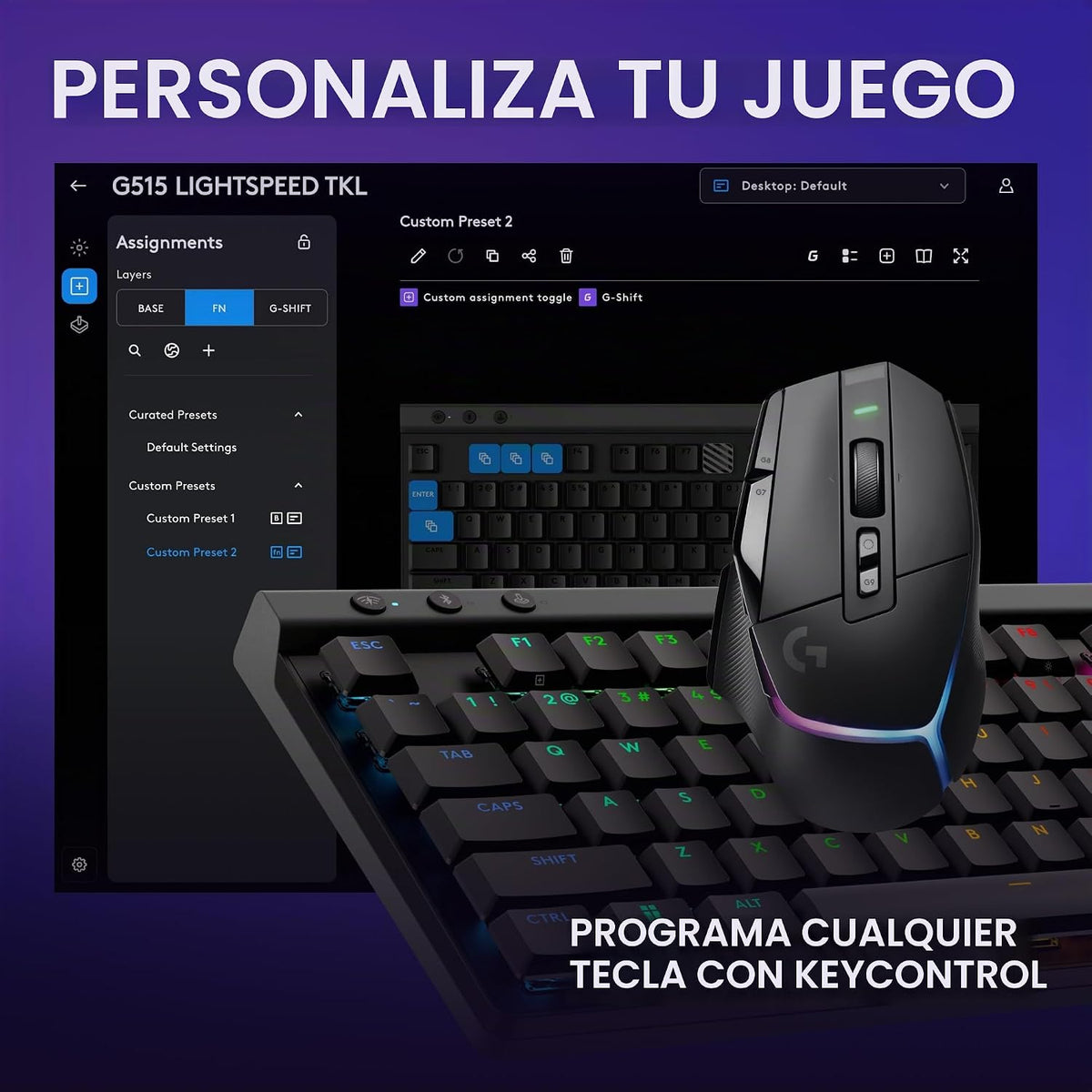 Logitech G502 X PLUS - Mouse inalámbrico para juegos y G515 LIGHTSP...