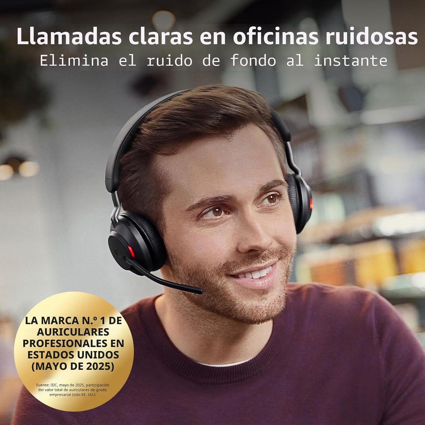 Jabra Evolve2 65 - Auriculares inalámbricos Bluetooth con micrófono...