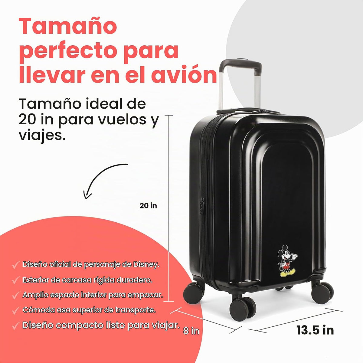 Bioworld Disney Mickey Mouse Peeking Mickey 20" 4 ruedas equipa...