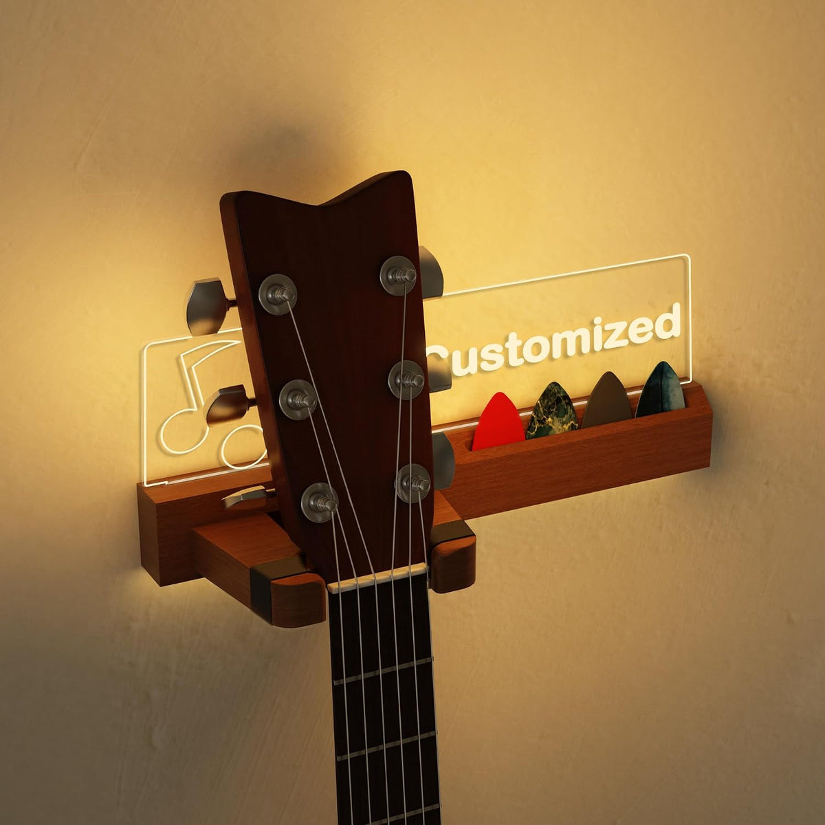 CoolGift Mart Soporte de guitarra personalizado para montar en la p...