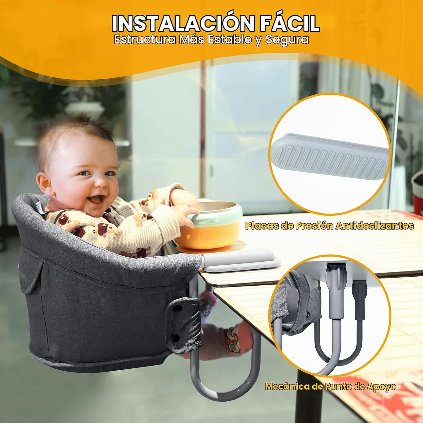 Silla alta con gancho Orzbow para bebés y niños pequeños de 6 a 36...