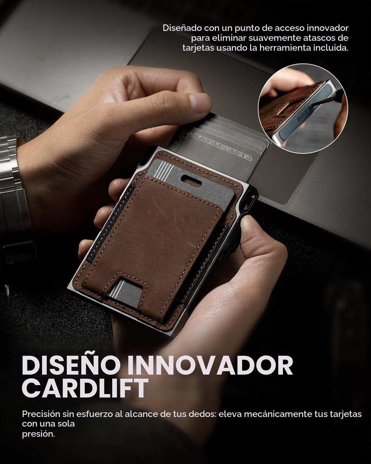 Cartera táctica delgada con juego de tarjetas de seguimiento (solo...