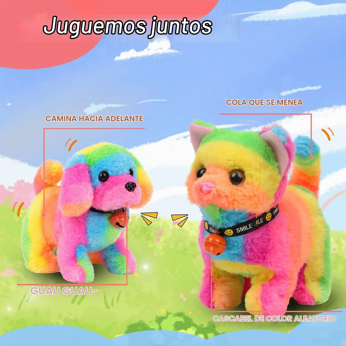 Hopearl Juguete electrónico interactivo de peluche para mascotas co...