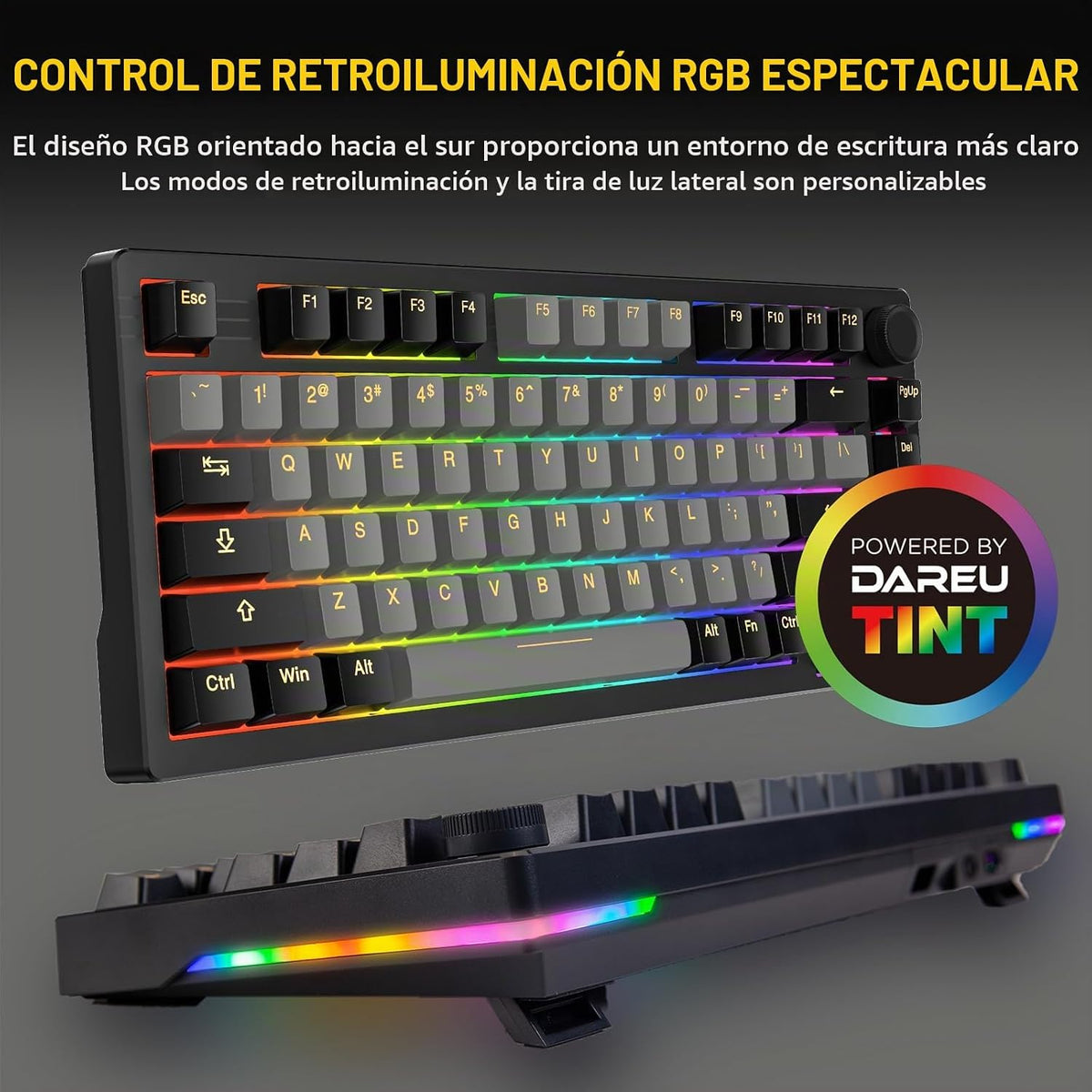 DAREU Teclado mecánico inalámbrico para juegos EK75PRO 75% con peri...
