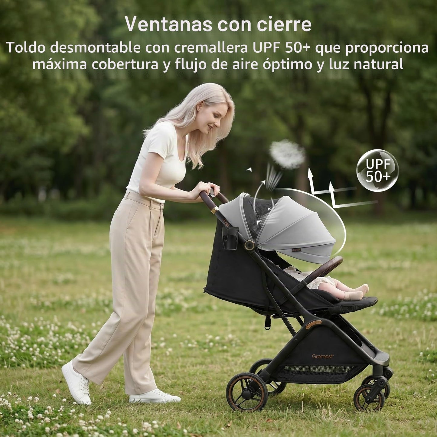 Gromast Gravity - Cochecito de bebé plegable \u2013 Cochecito portá...