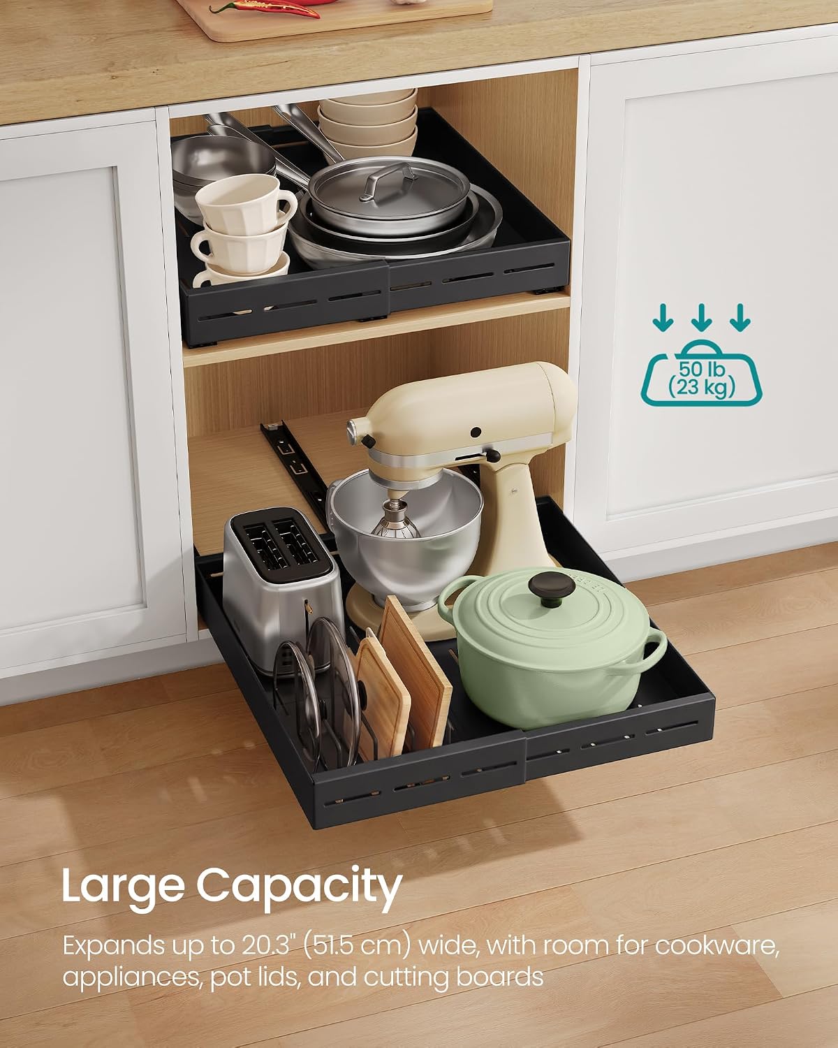 SONGMICS Organizadores de gabinetes extraíbles, cajones expandibles...