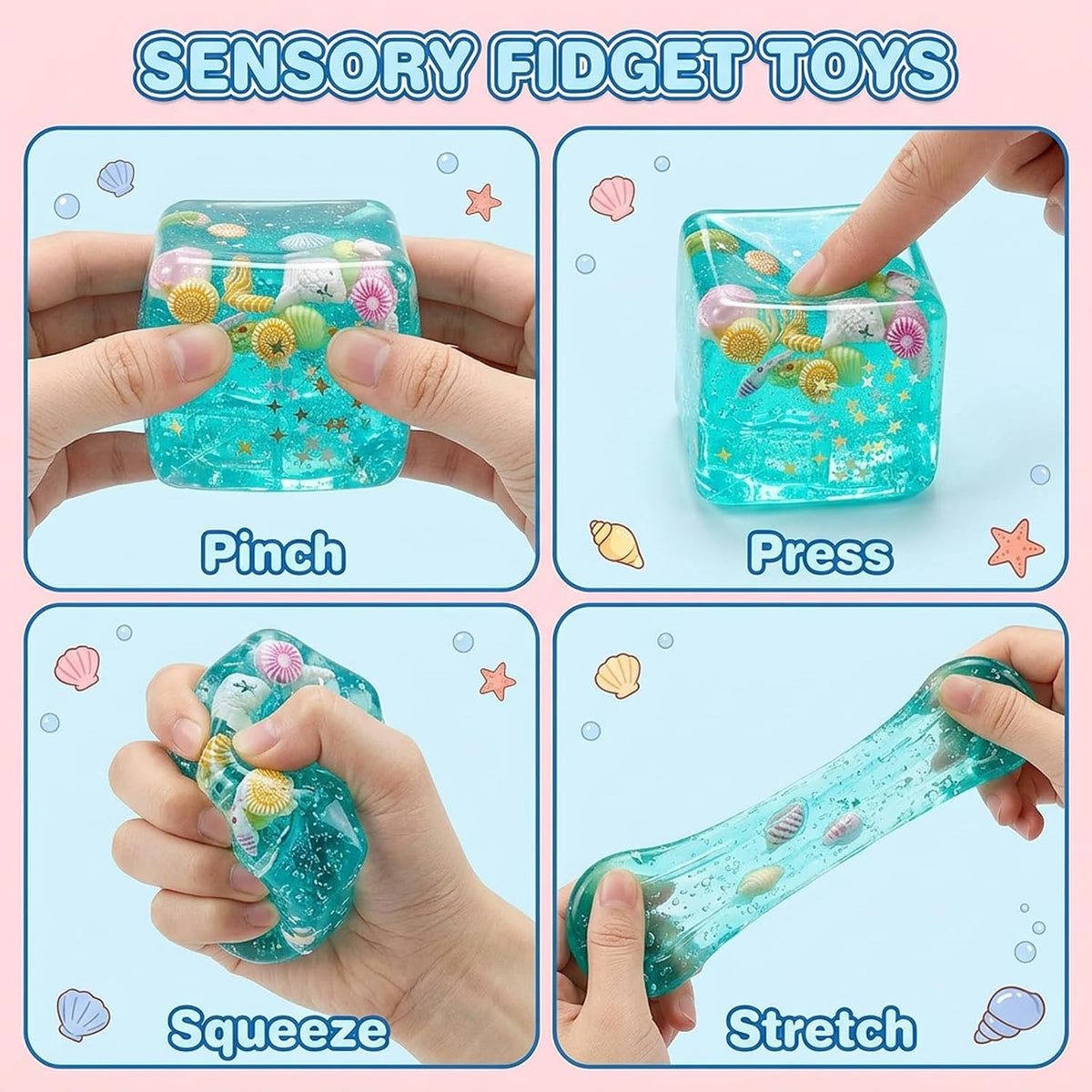 Cubo de hielo de gelatina suave, alivio sensorial del estrés para l...