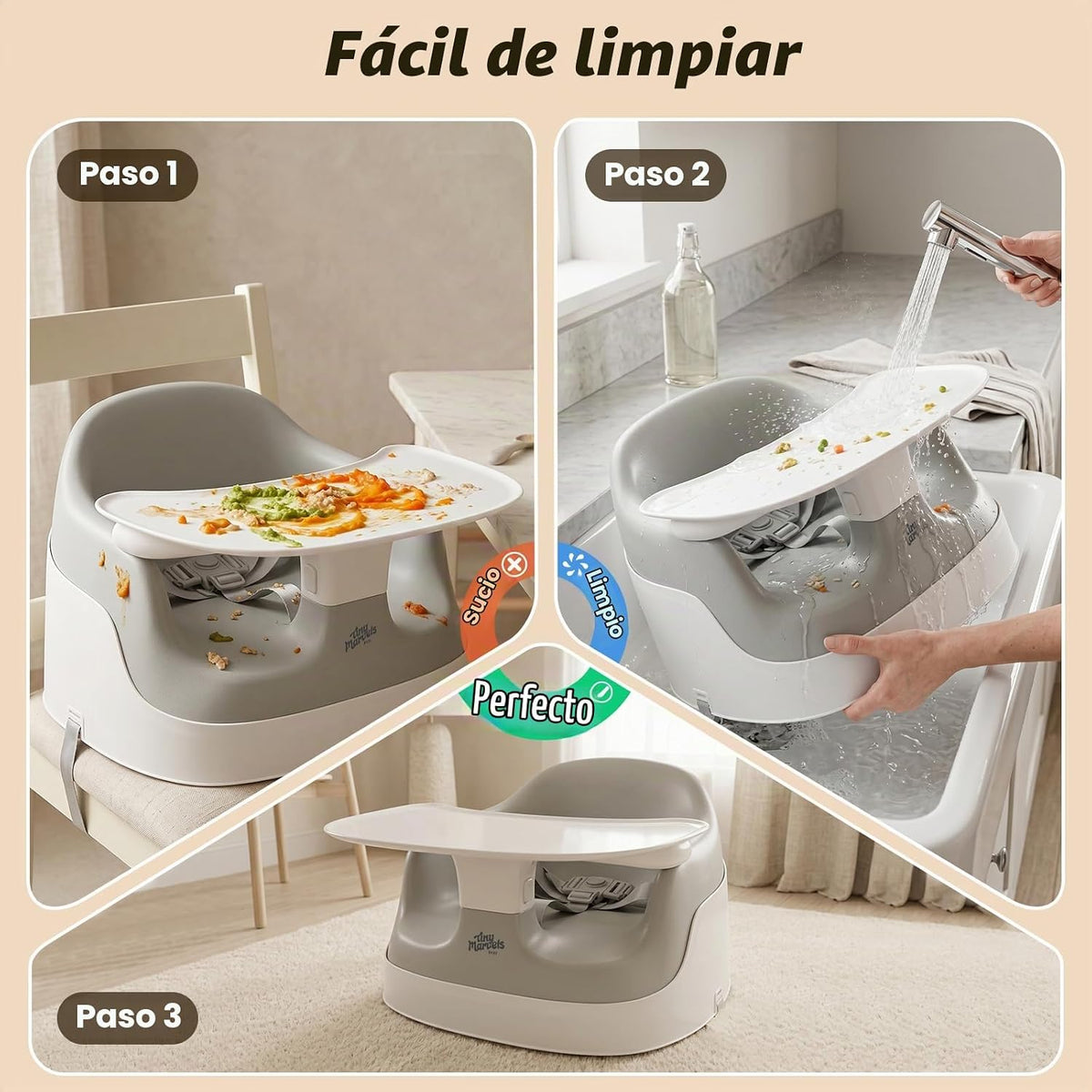 Tiny Marvels Asiento elevador con aberturas en forma de U de 5 pulg...
