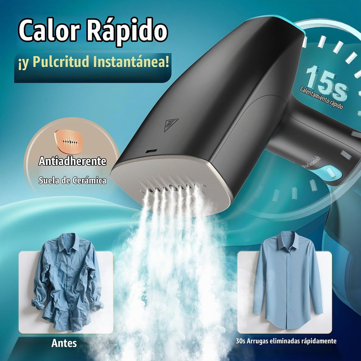Vaporizador para ropa \u2013 Vapor penetrante fuerte de 1900 W y re...