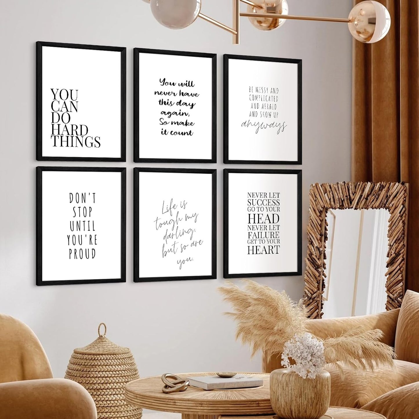 Arte de pared inspirador para oficina, con citas motivacionales, li...