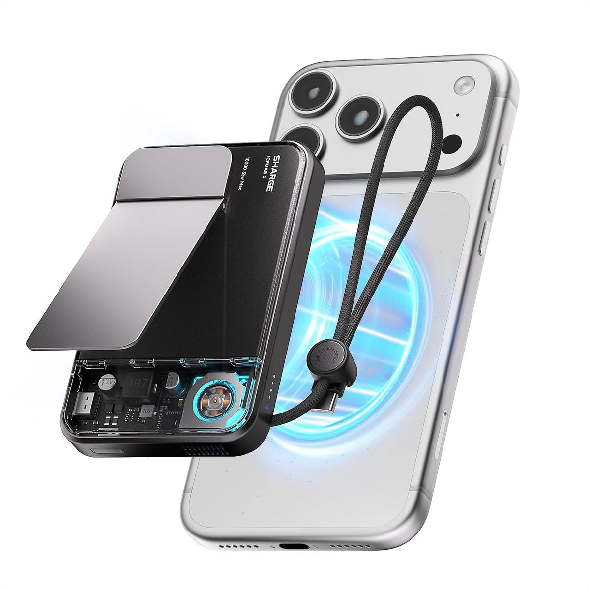 sharge para MagSafe Power Bank Qi2.2 25W 10000mAh cargador portátil...